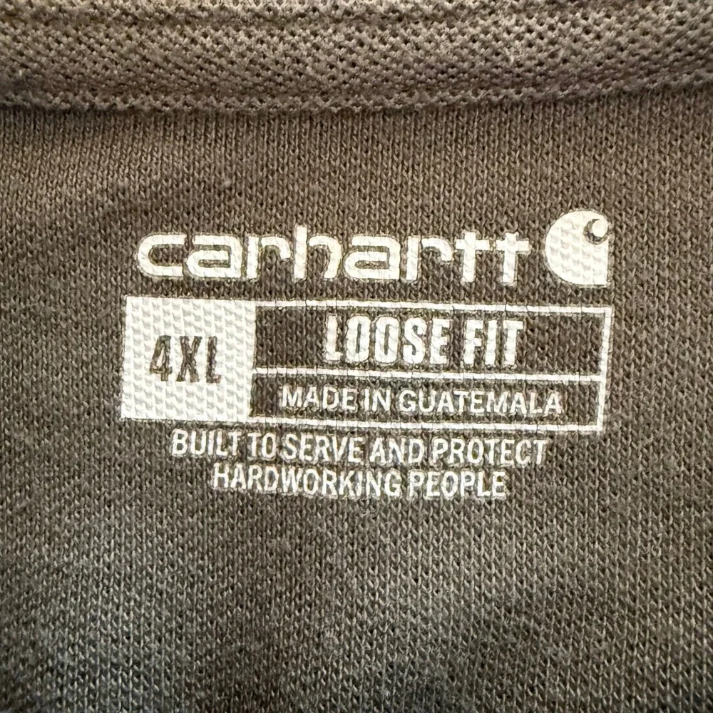 Carhartt Polo Shirt Mens 4XL Olive Green Loose Fit Short Sleeve Pocket Pique - Picture 5 of 8